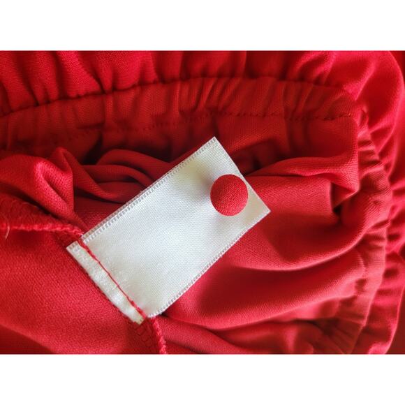 Coldwater Creek Women 14 Red Knee-Length Flutter Sleeve Dress Keyhole Neck Sleek - Picture 16 of 16